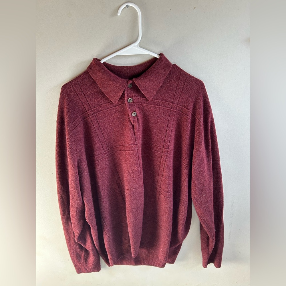 Vintage Men's Burgundy Sweater